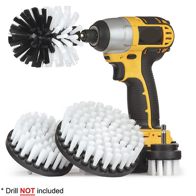 #ad 4 Pcs Drill Brush Scrub Brush Drill Attachment Kit for Cleaning Floor Tile Grout $10.97