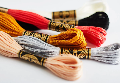 #ad DMC Stranded Cotton Embroidery Thread Shades #400 #599 Free Floss Bobbin AU $2.99