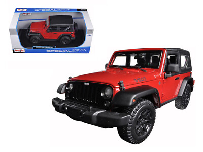 #ad 2014 Jeep Wrangler Willys Red 1 18 Diecast Car Maisto $60.25