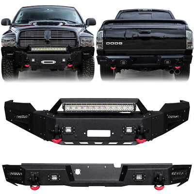 #ad #ad For 2003 2005 Dodge Ram 2500 3500 Front or Rear Bumper with Lightsand D Rings $839.99