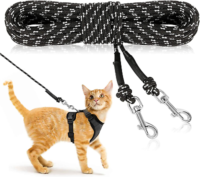 #ad Reflective Cat Long Leash 30 FT Escape Proof Walking Leads Yard Long Leash $19.99