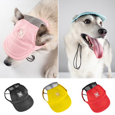 #ad Dog Outdoor Headwear Dog Sun Hat Pet Peaked Cap Pet Baseball Cap Mesh Hat Cute‹ $4.26