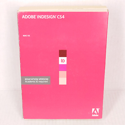 #ad Preowned Adobe InDesign CS4 Page Layout Software for Mac OS w CD Education Vers $39.99