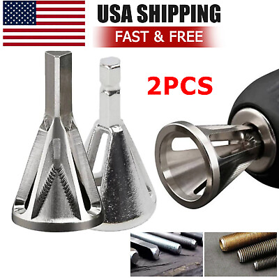 #ad 2PCS Deburring External Chamfer Tool Stainless Steel Remove Burr Tools Drill Bit $7.72