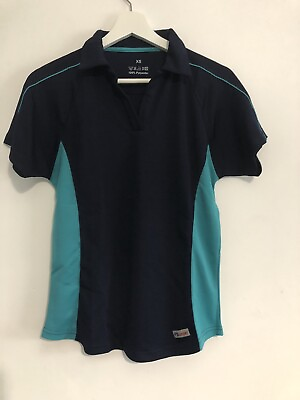 #ad Brand New Sports Top PB SPORT size XS navy short sleeve collared Womens lt;TP447 GBP 5.59