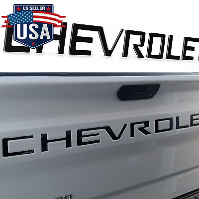 #ad Tailgate Inserts Letters for Chevrolet Silverado 2019 2024 3D Emblem Matte Black $19.99
