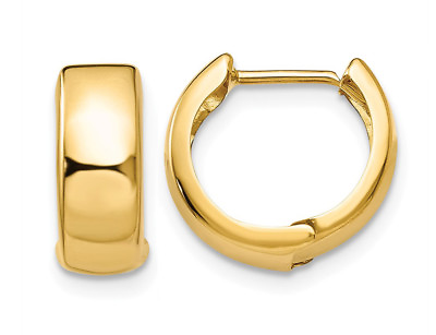 #ad 14K Yellow Gold Hinged Huggie Hoop Earrings $195.00