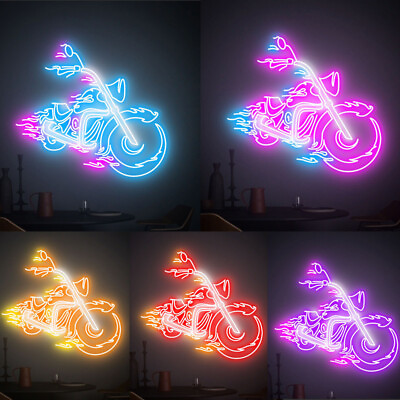 #ad Motorcycle Neon Lights For Harley PartyBedroomHome DecorPersonalized Gifts $185.99