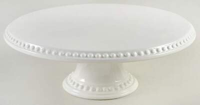 #ad Fapor Delmar White 12quot; Diameter Pedestal Cake Stand 11572586 $39.99