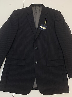 #ad Joseph amp; Feiss Men’s Suit Jacket Size 39 Long Black Striped 2 Button $19.50