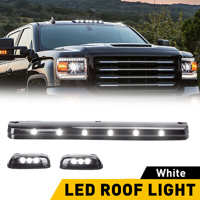 #ad White LED Roof Top Running Cab Lights For Chevy For GMC 2500 3500 2007 22 EOA $37.99