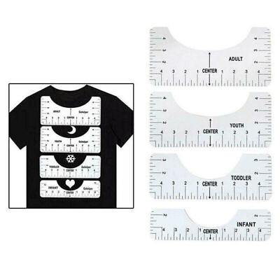 #ad 4PCS T Shirt Ruler Guide Centering HTV Alignment Tool for Cricut vinyl Decals $9.86
