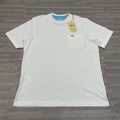 #ad Tommy Bahama Cotton Pocket T Shirt Mens Size Small Short Sleeve White $59 $19.98