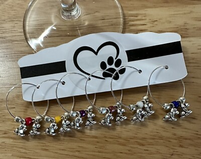 #ad Dog Wine Charms 6 Wine Charms Puppy Wine Charms Doggy Wine Charms 12 Dogs 😍 $18.00