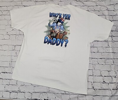 #ad Big Dogs White Who#x27;s Yer Daddy? Uncle Sam Saddam Husein Parody T Shirt 2XL 2001 $39.95