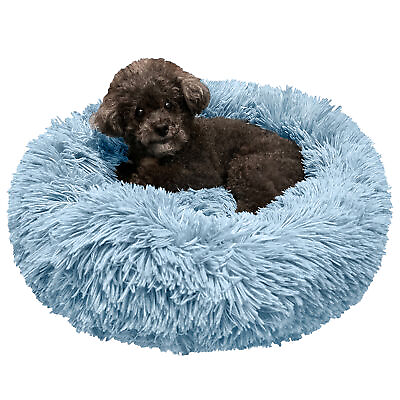 #ad Donut Plush Pet Dog Cat Bed Fluffy Soft Warm Calming Bed Sleeping Kennel Nest $25.99