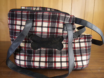 Manhattan Mutts Small Dog Carrier Black And Plaid 16” Long 8 1 5” Wide $40.00