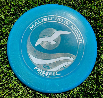 #ad 1975 Wham O Malibu 110 G Frisbee Flying Disc 9.25quot; Blue Seagull $14.50