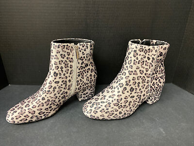 #ad Comfortview Booties 9W Sidney Snow Leopard Calf Hair Womens Wide Width Boots $40.00