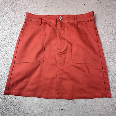 #ad Copper Key Mini Skirt Womens Jrs Medium Orange Actual Size 28.5x17.5 $15.90