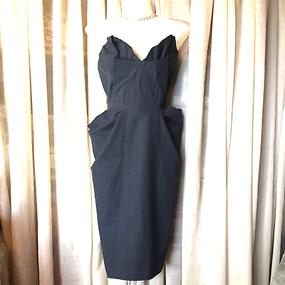 #ad All Saints Neptune Midnight Check Corset Dress Strapless Cocktail UK 8 RRP £150 GBP 29.99