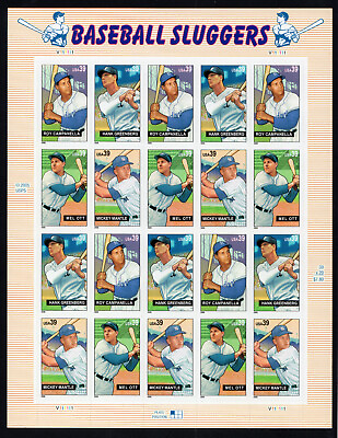 #ad 2006 US Baseball Sluggers SC 4080 4083 39c Full Sheet of 20 Self Adhesive MNH $7.99