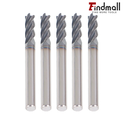 #ad Findmall 5 PCS 3 16quot; SHANK DIAMETER 4 FLUTE CARBIDE END MILL TiALN COATED $21.00