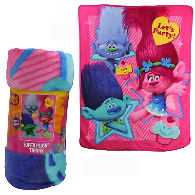 #ad New Princess Trolls Lets Party Super Soft Micro Raschel Large Blanket $30.62
