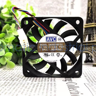 #ad AVC 12V0.40A DA06010B12U 6010 motherboard CPU 6cm4 wire PWM speed regulating fan $6.53