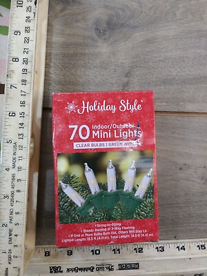 #ad HOLIDAY STYLE 70 INDOOR OUTDOOR MINI LIGHTS CLEAR BULBS: 14.5quot; FT: NEW $19.99