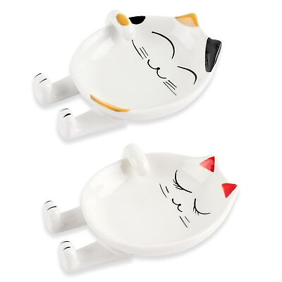 #ad Cute Spoon Rest 2PCS Cat Shaped Ceramic Spoon Rest for Kitchen Counter Stove... $30.79