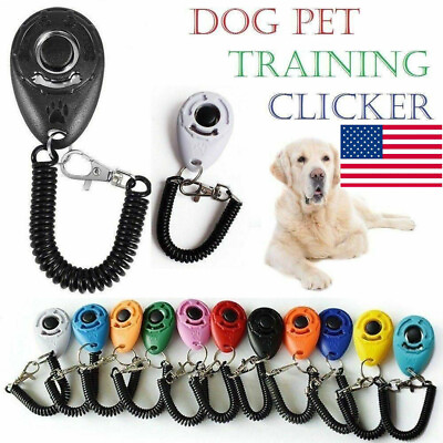 #ad Pet Cat Dog Training Clicker Puppy Button Click Trainer Obedience Aid Wrist ABS $2.56