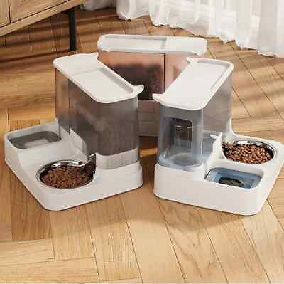 #ad Pet Feeder 2in1 PP Food Automatic Cat and Dog Water amp; Food Bowl Brand New $12.99
