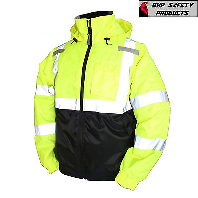 Hi Vis Insulated Safety Bomber Reflective Jacket ROAD WORK HIGH VISIBILITY $37.95