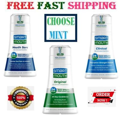 #ad SmartMouth Activated Dual Solution Oral Breath Rinse Mouthwash Choose Mint $11.30