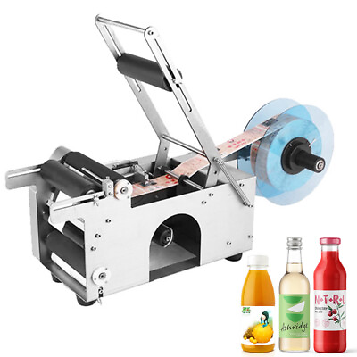 #ad MT 50 Semi Automatic Round Bottle Labeling Machine Labeler 201 Stainless Steel $379.64