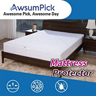 Hypoallergenic Cooling Gel Memory Foam Mattress Protector Waterproof Bed Cover $27.89