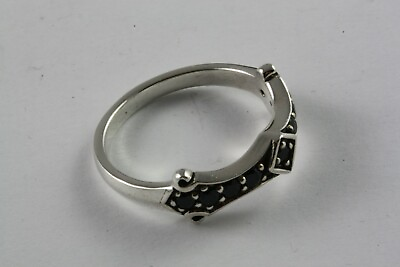 #ad Design Black Zirconia Stone Women#x27;s Ring Real 925 Silver Ring 645 $35.05