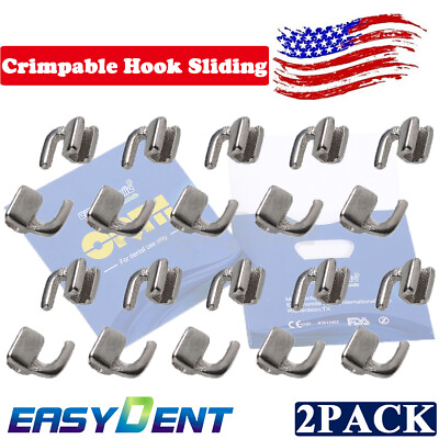 #ad Easyinsmile Dental Orthodontic Crimpable Hook Sliding Stainless Steel Hooks 20pc $16.50