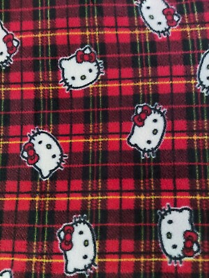 #ad Hello Kitty Fleece Fabric Vintage 1990#x27;s 3 yard piece by Sanrio $125.00