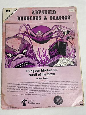 #ad Advanced Dungeons amp; Dragons Module D3 Vault of the Drow by Gary Gygax Pink $49.99