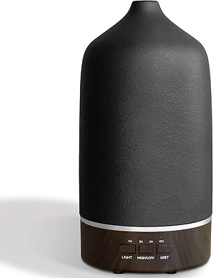 #ad Essential Oil Diffuser Aromatherapy Humidifier 300ML Ceramic Ultrasonic Black $19.99
