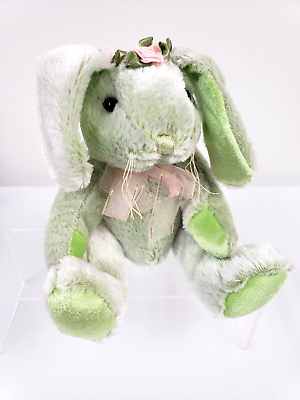 #ad Wish Pets KACEY Bunny Rabbit Plush green Toy 2001 Retired 6 in high 32032 $12.00