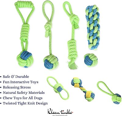 #ad Set of 8 Dog Rope Toys Braided Rope Chew Play for Aggressive Chewers Cotton Toy $23.98