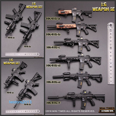 #ad Mini times 1:6 HK416 M4 Plastic Assault Rifle Weapon Gun Fit 12#x27;#x27; Soldier Figure $22.99