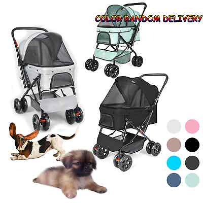 #ad Pet Stroller Dog Cat Puppy Pram Pushchair Travel Cart Jogging Buggy Carrier $72.47