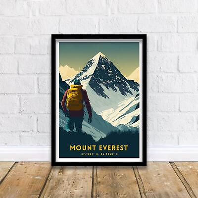 #ad #ad Mount Everest Print Mount Everest Mount Everest Poster Mount Everest Art GBP 72.00