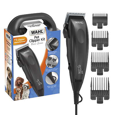 #ad Wahl Basic Series Touch up Corded Pet Clipper 10 Piece Dog Grooming Kit Black $24.91