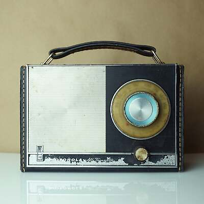 #ad 1965 Vintage MOTOROLA Leather Case Transistor Radio w Bluetooth Technology. Mod $265.00