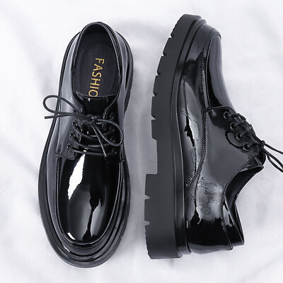 #ad Fashion Mens Business Formal Lace Up British Style Patent Leather Casual Shoes $55.86